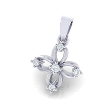 Load image into Gallery viewer, 18Kt white gold floral diamond pendant by diamtrendz
