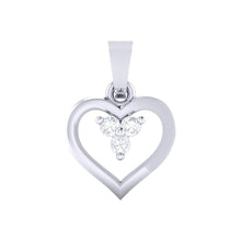 Load image into Gallery viewer, 18Kt white gold heart diamond pendant by diamtrendz
