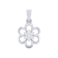 Load image into Gallery viewer, 18Kt white gold floral diamond pendant by diamtrendz
