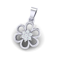 Load image into Gallery viewer, 18Kt white gold floral diamond pendant by diamtrendz
