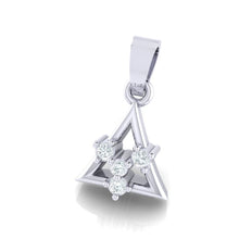 Load image into Gallery viewer, 18Kt white gold triangle diamond pendant by diamtrendz

