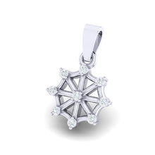 Load image into Gallery viewer, 18Kt white gold wheel diamond pendant by diamtrendz
