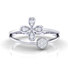 Load image into Gallery viewer, 18Kt white gold floral diamond ring by diamtrendz
