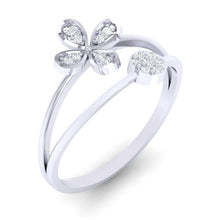 Load image into Gallery viewer, 18Kt white gold floral diamond ring by diamtrendz
