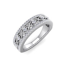 Load image into Gallery viewer, 18Kt white gold designer band diamond ring by diamtrendz
