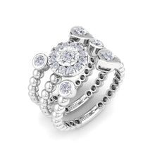 Load image into Gallery viewer, 18Kt white gold designer heart diamond ring by diamtrendz
