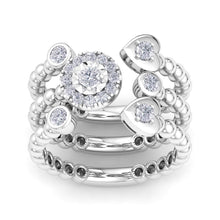 Load image into Gallery viewer, 18Kt white gold designer heart diamond ring by diamtrendz
