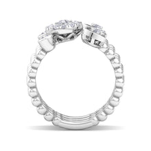 Load image into Gallery viewer, 18Kt white gold designer heart diamond ring by diamtrendz
