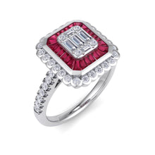 Load image into Gallery viewer, 18Kt white gold designer solitaire diamond ring by diamtrendz
