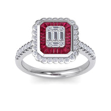 Load image into Gallery viewer, 18Kt white gold designer solitaire diamond ring by diamtrendz
