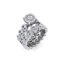 Load image into Gallery viewer, 18Kt white gold designer solitaire diamond ring by diamtrendz

