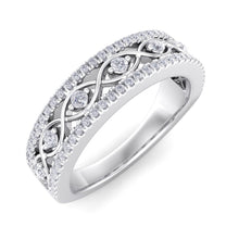 Load image into Gallery viewer, 18Kt white gold designer band diamond ring by diamtrendz
