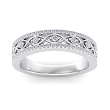 Load image into Gallery viewer, 18Kt white gold designer band diamond ring by diamtrendz
