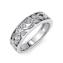 Load image into Gallery viewer, 18Kt white gold designer band diamond ring by diamtrendz
