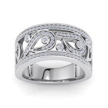 Load image into Gallery viewer, 18Kt white gold designer band diamond ring by diamtrendz
