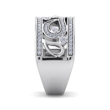 Load image into Gallery viewer, 18Kt white gold designer band diamond ring by diamtrendz
