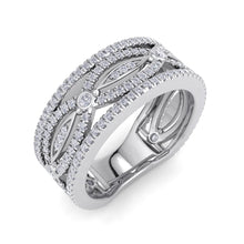 Load image into Gallery viewer, 18Kt white gold designer band diamond ring by diamtrendz
