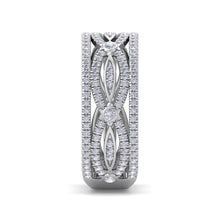 Load image into Gallery viewer, 18Kt white gold designer band diamond ring by diamtrendz
