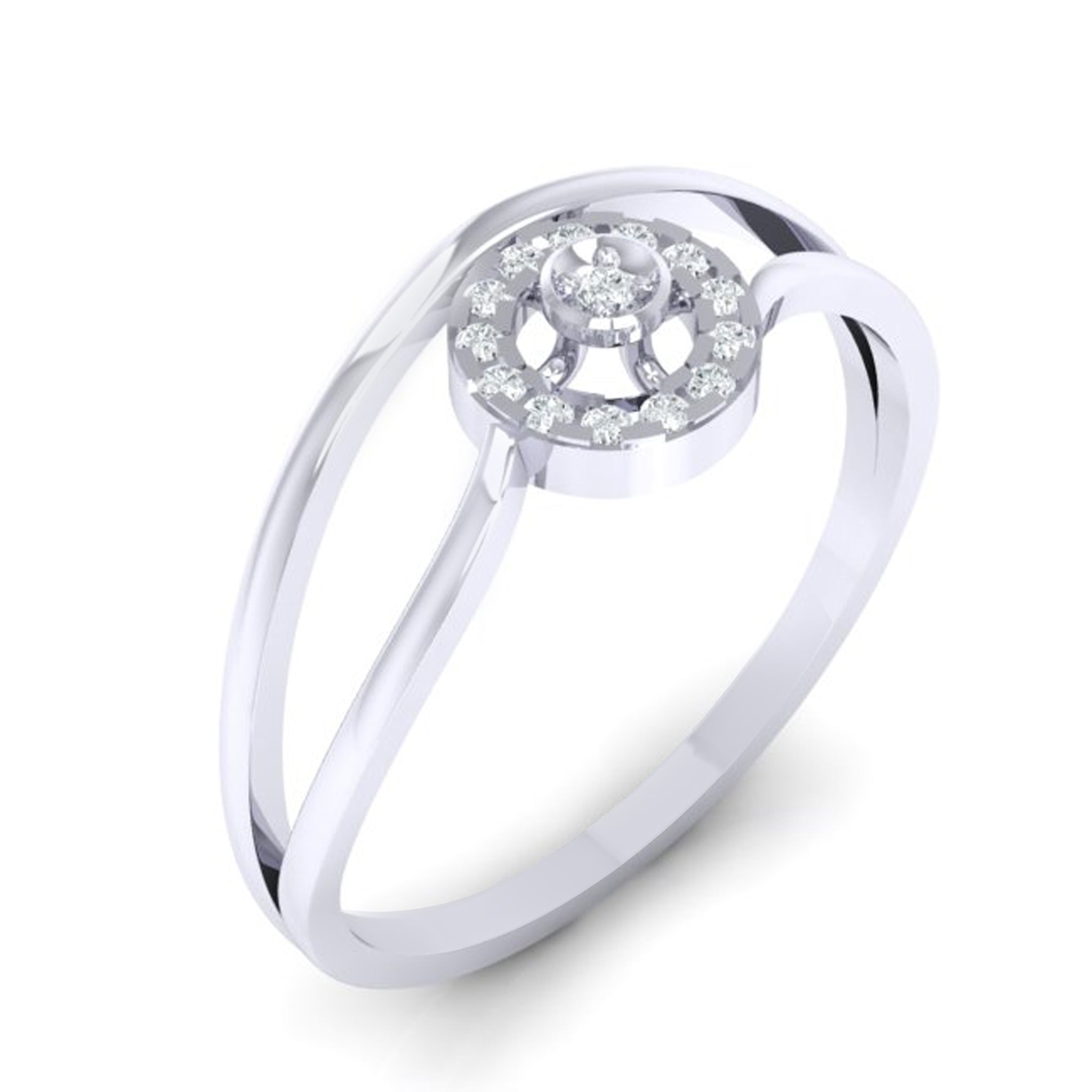 White Gold Diamond Cluster Ring - S2012148 – CJ Jewels International LLC.