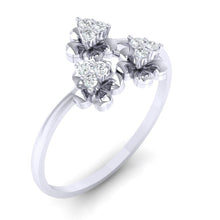 Load image into Gallery viewer, 18Kt white gold real diamond ring 43(1) by diamtrendz
