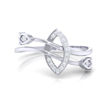 Load image into Gallery viewer, 18Kt white gold real diamond ring 44(2) by diamtrendz
