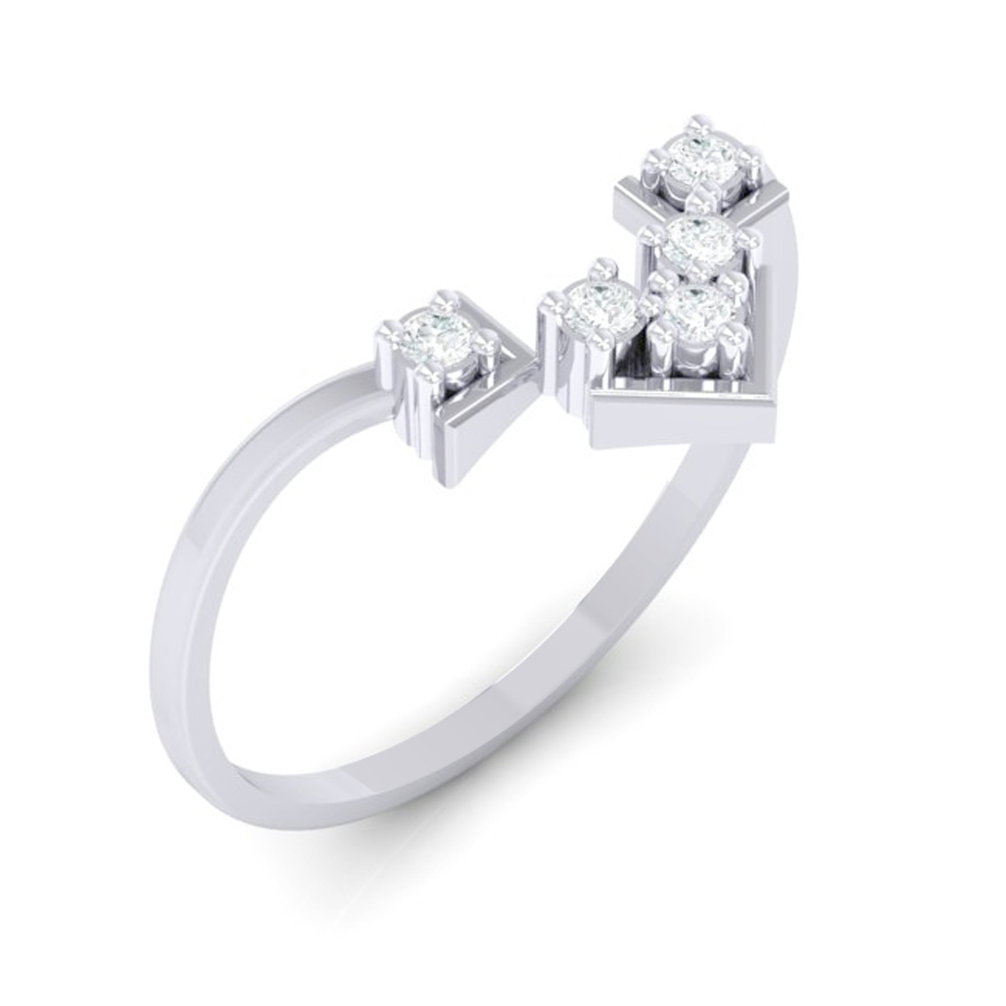Buy Original Diamond Silver Plated Ring Lab Certified Precious Stone Diamond  Ring By CEYLONMINE Online - Get 54% Off