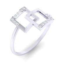 Load image into Gallery viewer, 18Kt white gold real diamond ring 48(1) by diamtrendz
