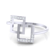 Load image into Gallery viewer, 18Kt white gold real diamond ring 48(3) by diamtrendz
