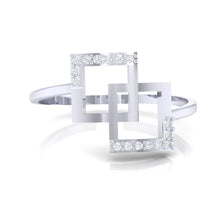 Load image into Gallery viewer, 18Kt white gold real diamond ring 48(2) by diamtrendz

