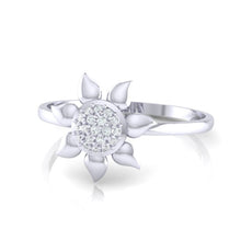 Load image into Gallery viewer, 18Kt white gold real diamond ring 50(3) by diamtrendz
