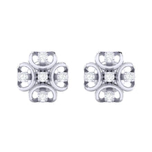Load image into Gallery viewer, 18Kt white gold real diamond earring by diamtrendz

