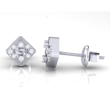 Load image into Gallery viewer, 18Kt white gold real diamond earring by diamtrendz
