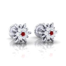 Load image into Gallery viewer, 18Kt white gold real diamond earring by diamtrendz
