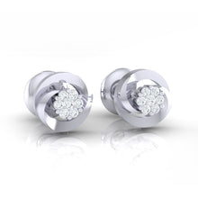 Load image into Gallery viewer, 18Kt white gold real diamond earring by diamtrendz
