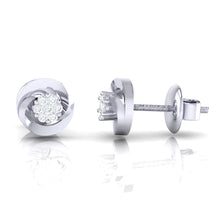 Load image into Gallery viewer, 18Kt white gold real diamond earring by diamtrendz
