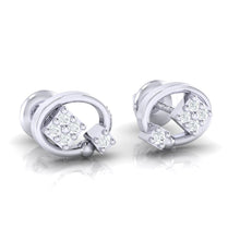 Load image into Gallery viewer, 18Kt white gold real diamond earring by diamtrendz
