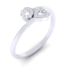 Load image into Gallery viewer, 18Kt white gold heart diamond ring by diamtrendz
