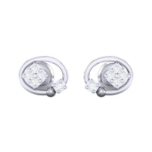 Load image into Gallery viewer, 18Kt white gold real diamond earring by diamtrendz

