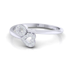 Load image into Gallery viewer, 18Kt white gold heart diamond ring by diamtrendz

