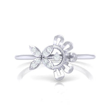 Load image into Gallery viewer, 18Kt white gold floral diamond ring by diamtrendz
