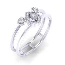 Load image into Gallery viewer, 18Kt white gold pear diamond ring by diamtrendz
