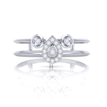 Load image into Gallery viewer, 18Kt white gold pear diamond ring by diamtrendz
