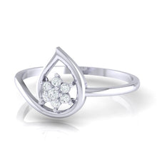 Load image into Gallery viewer, 18Kt white gold pear diamond ring by diamtrendz
