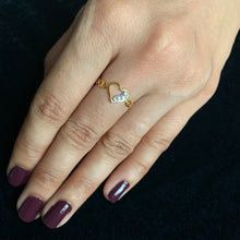 Load image into Gallery viewer, gold diamond heart ring real picture
