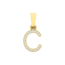 Load image into Gallery viewer, yellow gold alphabet initial letter &#39;C&#39; diamond pendant - 1
