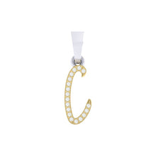Load image into Gallery viewer, yellow gold alphabet initial letter &#39;c&#39; diamond pendant - 1
