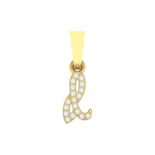 Load image into Gallery viewer, yellow gold alphabet initial letter &#39;d&#39; diamond pendant - 1
