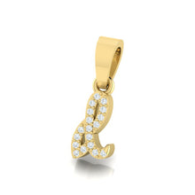 Load image into Gallery viewer, yellow gold alphabet initial letter &#39;d&#39; diamond pendant - 2
