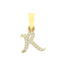 Load image into Gallery viewer, yellow gold alphabet initial letter &#39;R&#39; diamond pendant - 1

