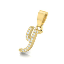 Load image into Gallery viewer, yellow gold alphabet initial letter &#39;y&#39; diamond pendant - 2
